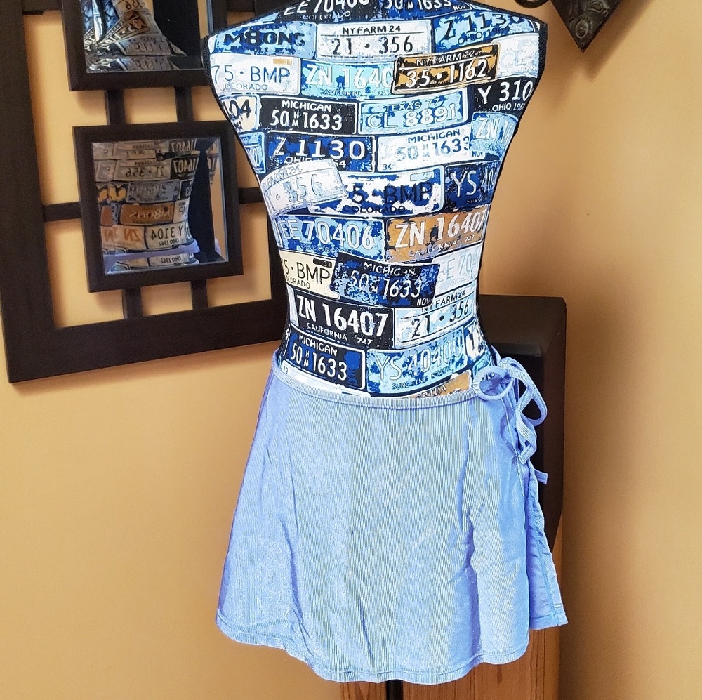 MALIBU SEPERATES SHIMMERY BLUE SWIMSUIT COVER UP!